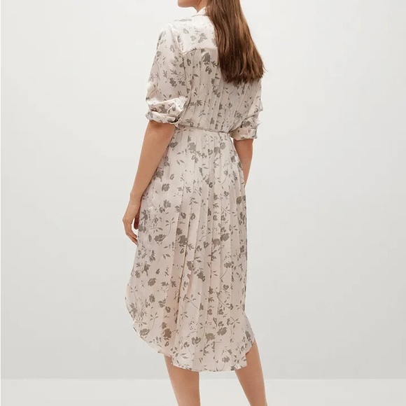 Mango Cream Floral Midi Dress - Picture 2 of 5